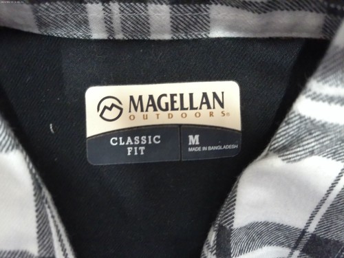 Camisa chaqueta con botones a cuadros blanca y negra de franela mediana Magellan para mujer - Imagen 7 de 8