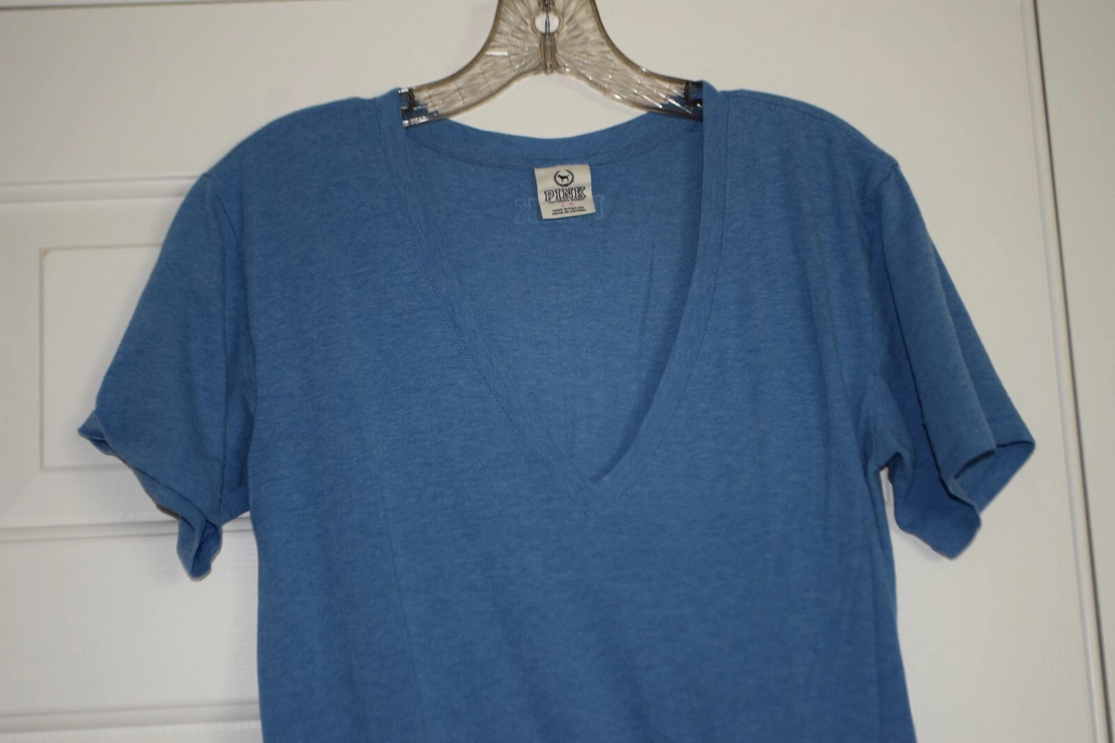 UNDERCOVER Abito Victoria's Secret ROSA taglia L blu scollo a V manica corta LOVE PINK sul fondo