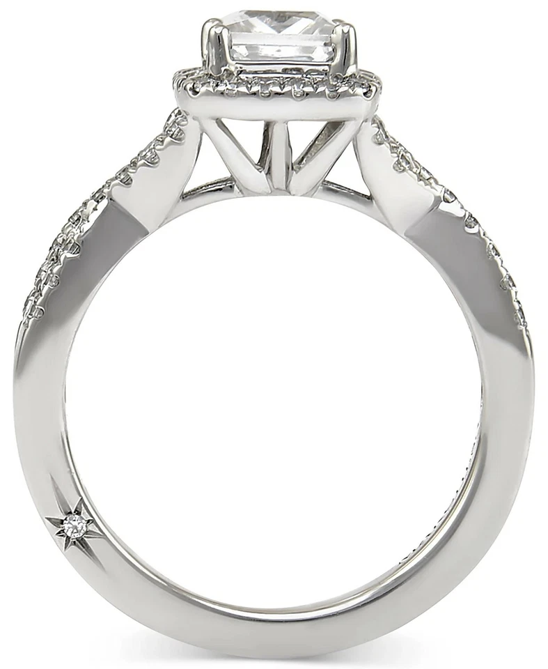 Precioso anillo de diamantes de oro blanco de 18k Marchesa 1-1/3 c.w. t.w.. talla 7 usado Foto 2 de 4