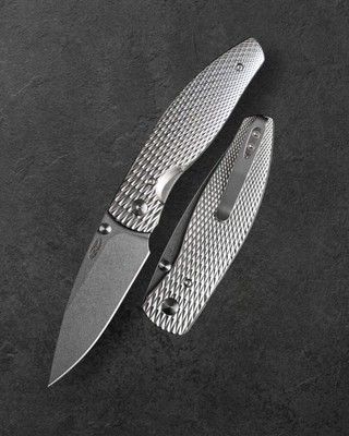 Three Rivers Mfg. (TRM) Atom - 3D Contoured Titanium LIZARD SKIN Handles - MAGNA