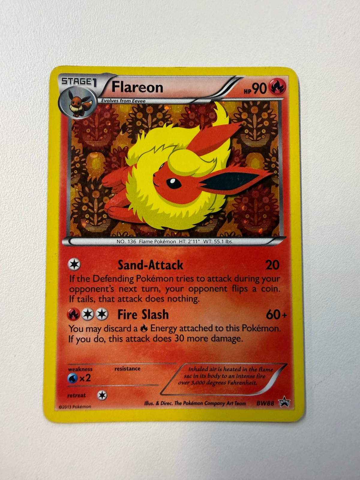 Pokemon TCG Flareon BW88 B&W Black Star Promo Holo L@@K!