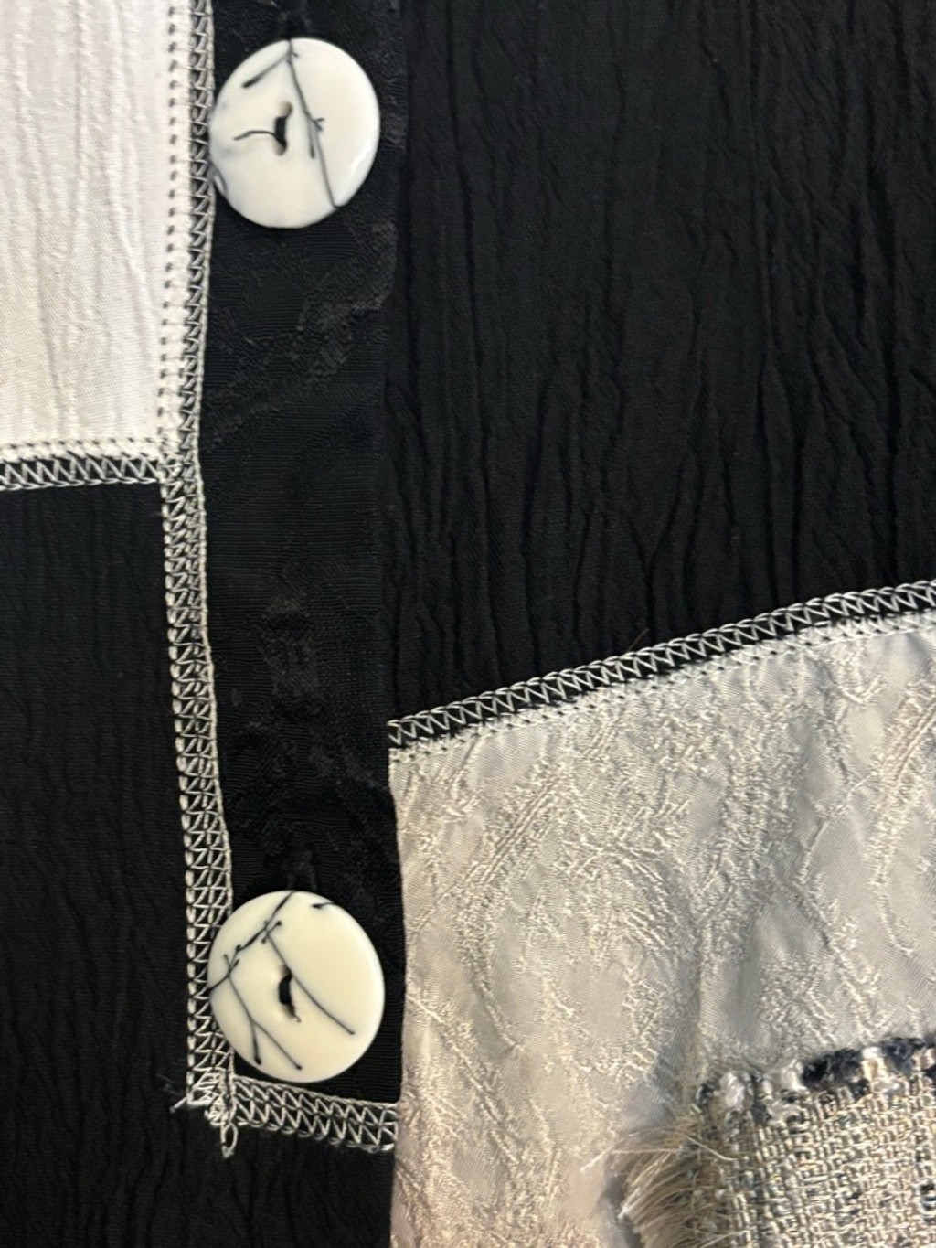 A. Spence Collections Patchwork Button Down Blous… - image 4