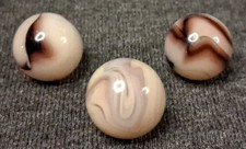 Vintage Alley Agate Set Of 3 Swirl Marbles 5/8" All Mint Condition 526031