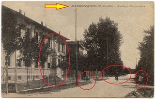 1941 MASSENZATICO (Reggio Emilia) Scuola Cooperativa e Monumento ai Caduti