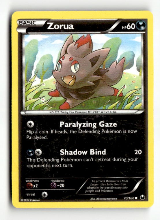 Zorua (70) Dark Explorers 70/108 NMvintage pokemon card
