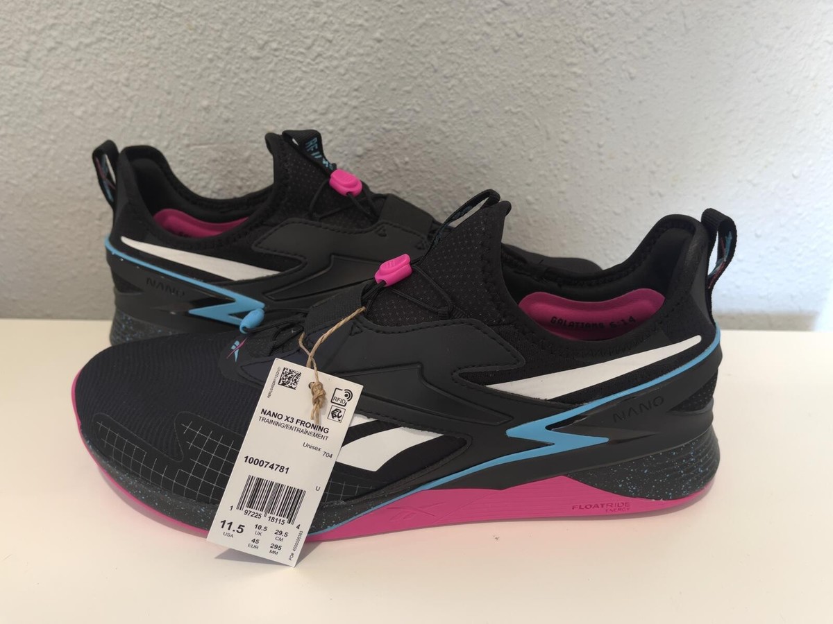 Reebok Nano X3 Rich Froning Men\'s Training Gym Shoes Black Laser Pink Size 11.5 Size 10 - Rich Froning x Reebok Nano X3 Black Laser Pink for  main image 4