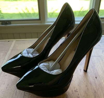 JedKarar Black Patent Leather Stilletto Pointy Snip Toe Platform Pumps 8.5 New
