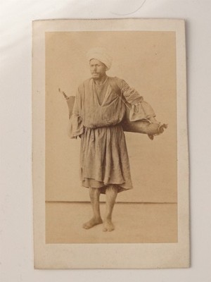 Ägyptischer Wasserträger Porteur D'eau CDV Foto Hammerschmidt Kairo Ägypten um 1860