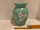 Vintage McCoy Mint Green Jardiniere Springwood Dogwood Pottery Vase Planter 9.5”