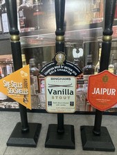 Dummy beer pump X 3 pub home bar mancave real ale genuine badges Brewery New