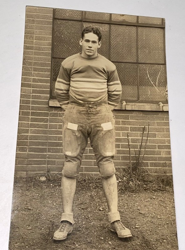 Rare Antique IDD South High Akron Ohio Football Player Real Photo Postcard Sport