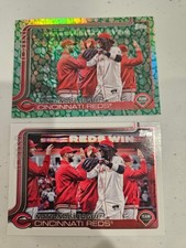 Cincinnati Reds Checklist - 2025 Topps Series 1 Easter Green Foil & Base -Lot x2