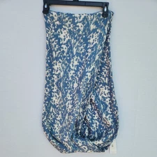 Capelli New York Endless Scarf  100% Acrylic Double Wrap Abstract Blue/Beige