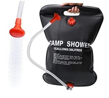 DkOvn Solar Shower Bag, 5 Gallons/20L Camping Shower Bag, Portable 1 Pack Black