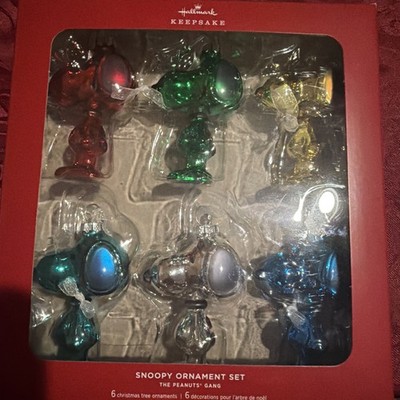 2023 Hallmark Keepsake (Peanuts): Set of 6 Snoopy Christmas Ornaments NIB