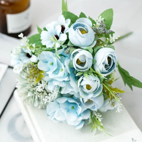 7 Köpfe Premium Kunstseide Blumenstrauß - Hochzeit, Zuhause, Party & Festival Dekor - Bild 36 von 39