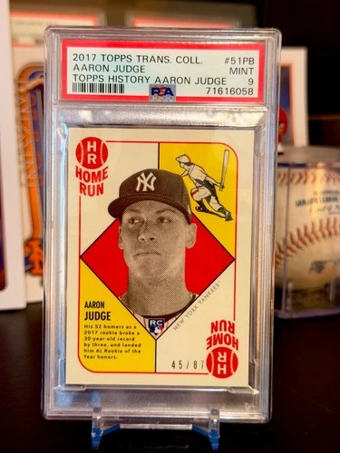 ⭐️ AARON JUDGE 2017 TOPPS TRANSCENDENT #1951 #51PB PSA 9 MINT ROOKIE RC SP /87
