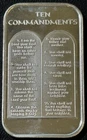 1 Oz .999 Silver The 10 Commandments Catholic Religious Ideology Silver Bar!!