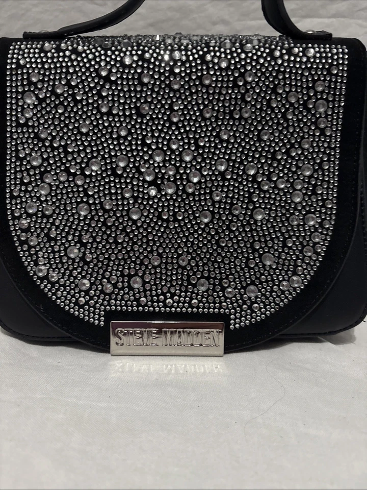 Bolso Steve Madden Melodie Stone - Estrás Negro/Plateado Bling Foto 2 de 4