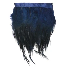 Rooster Feather Trim Fringe, 2 Yards 3-5" Fluffy Feather [Navy Blue]