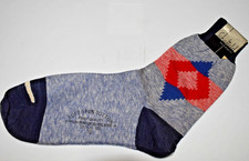 Argyle Socks VTG Schofield 50s Blue Single Big Red Blue Pink Argyle 8.5 x 8" New
