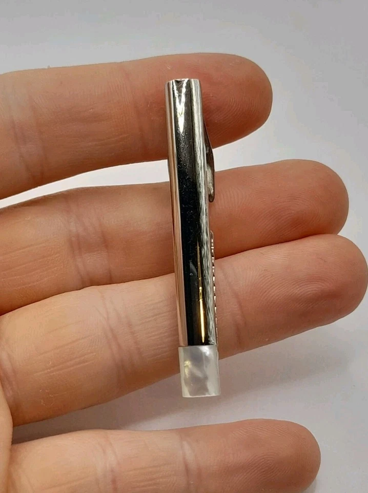 Silver Plated Mother Of Pearl Tie Bar Clip - Modern Elegant Design - Image 3 of 4