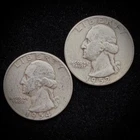 90% Silver - Set of 2 - Pre-1965 Constitutional Washington Quarter  - M2-45