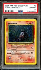 PSA 10 GEM MINT Houndour 5/75 SWIRL HOLO Neo Discovery RARE Pokemon Card