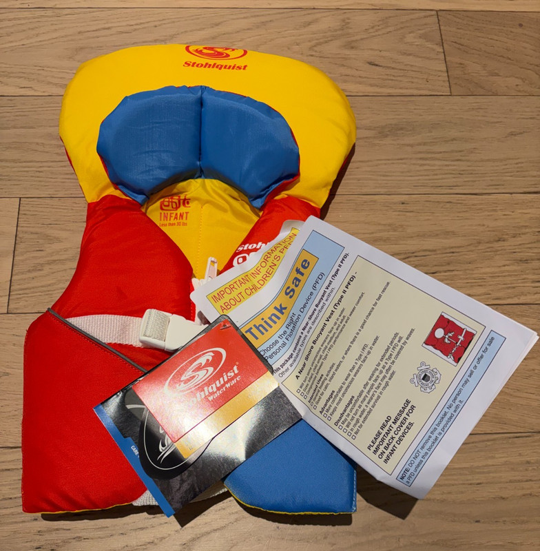 Stohlquist Infant PFD Life Jacket Orange/Yellow, 8-30 Lbs, Coast Guard Approved
