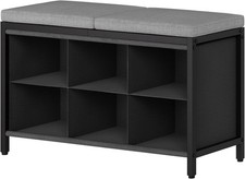 Shoe Storage Bench W/ Cushion Entryway Bench Shoe Rack W/ Padded Seat  6 Oxford