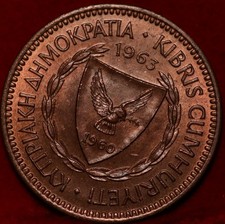 Uncirculated 1963 Cyprus 5 Mils Foreign Coin