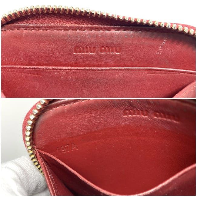 miu miu 赤 コインケース miumiu ミュウミュウ コインケース 小銭入れ ハート型