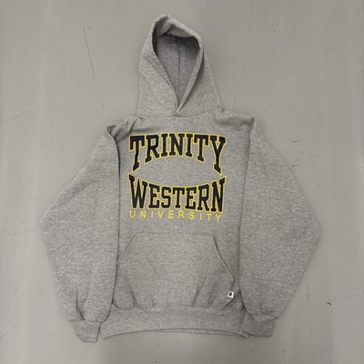 Vintage 90s Trinity Western Russell Athletic Grey Hoodie Made In USA Size L