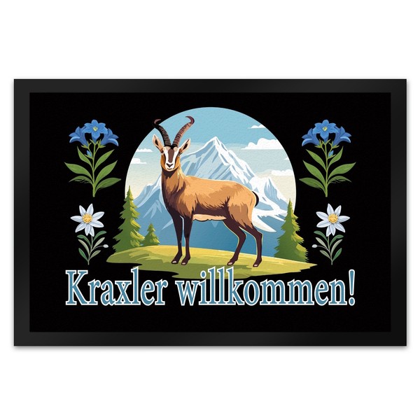 Steinbock FußMatte XL In 40X60 Cm Mit Spruch: Kraxler Willkommen!-image