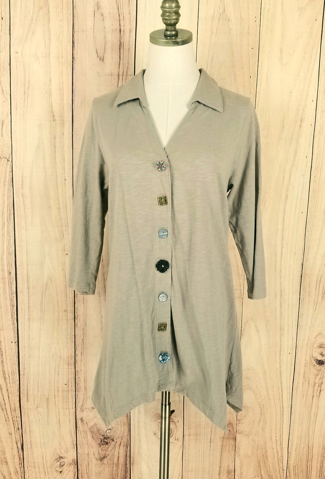 Soft Surroundings Danielle Mixed Button Design Tu… - image 1