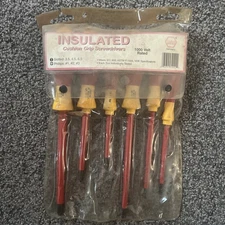 Wiha 32092 Insulated Screwdriver Set, Slotted/Phillips Tip, Alloy Steel 6-PC SET