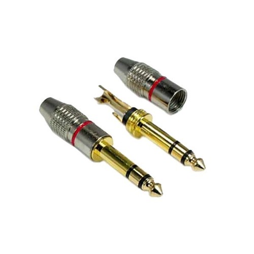 8x 6.35mm 1/4" Male Stereo Audio Cable Connector Adapter Solder Metal Plug Gold - Picture 2 of 2