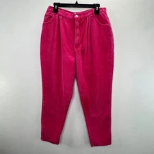 Vintage Gitano Corduroy Baggy Jeans Pants 18 Pink 32" Waist 1980s Cotton