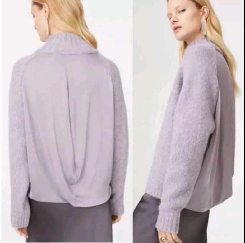 Club Monaco Aatami 薰衣草羊驼羊毛高领毛衣 XS Ralph Lauren — 第 2/4 张图片