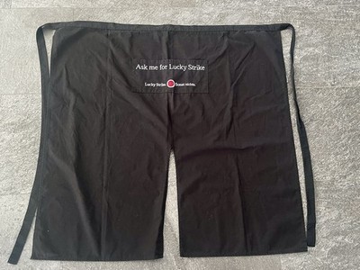 Kellnerschürze Baumwolle 95 cm schwarz Lucky Strike mit Taschen und Schlitz