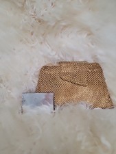 Vintage Whiting and Davis Gold Mesh Bag With Mirror