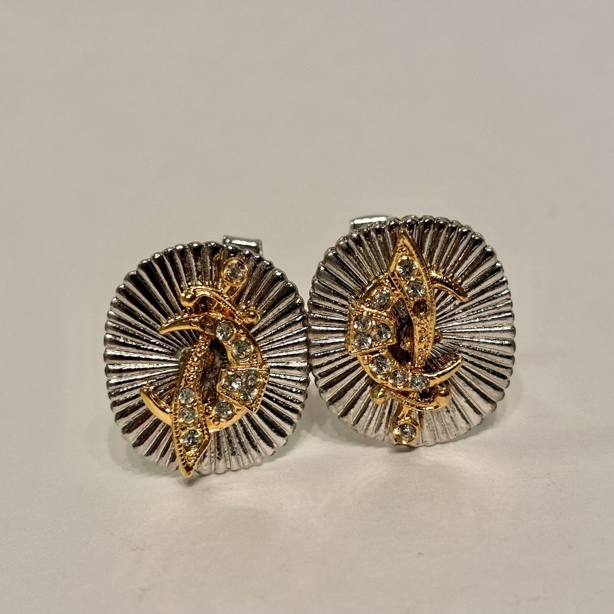 Harvey Avedon Gold and Silver Gemstones Sword Cufflinks Patent
