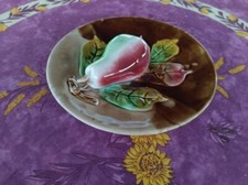 Assiette Décorative Barbotine en Relief Trompe l Oeil Décor Fruit Poire Colorée