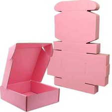 Small Pink Shipping Boxes for Small Business Pack of 25-6x6x2 inches Cardboar...