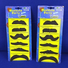 2x Set of 12 Funny Costume Funny Party Humor Fake Moustache Mustaches Prank Gag