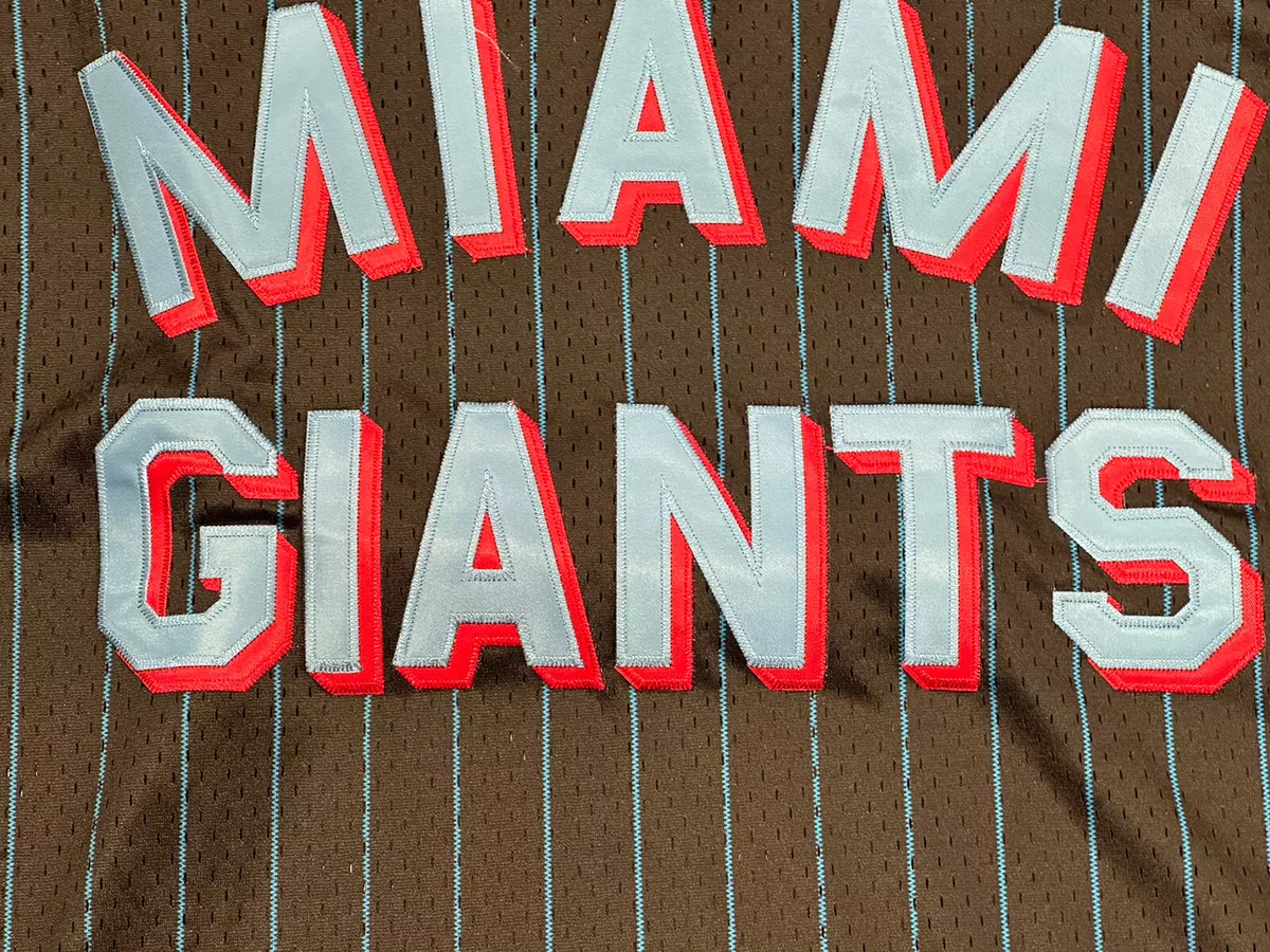 Miami Giants Vintage Inspired NL Pinstripe Replica V-Neck Mesh Jersey