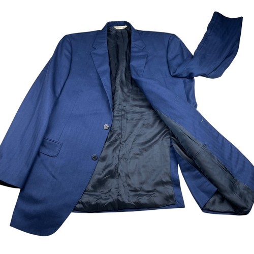Samuelsohn Men's Cashmere/Silk 2-Button Blazer Blue Stripe • 44L - Picture 3 of 13
