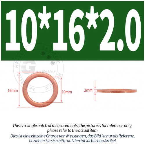 Copper Sealing Washers Metric - M3 M4 M5 M6 M8 M10 M12 - M60 Sump Plug Washer - Picture 59 of 130