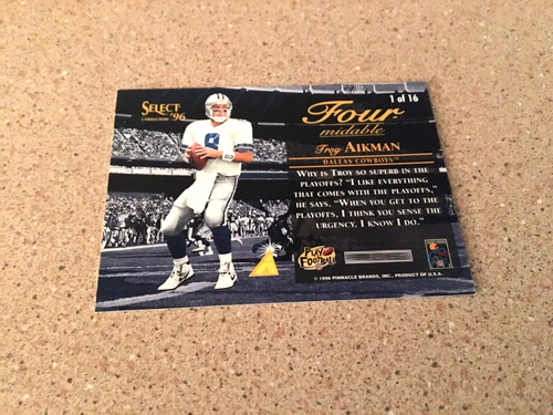 1996 SELECT TROY AIKMAN FOUR MIDABLE #1 OLD DALLAS COWBOYS - Picture 3 of 3