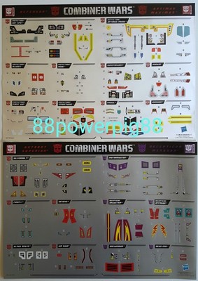 Transformers Combiner Wars Superion Menasor Defensor Maximus Sticker US Seller